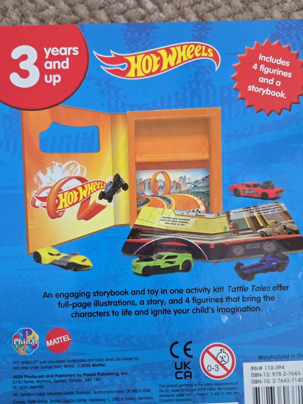 Hot Wheels Tattle Tales Storybook & 4 Cars Gift Set Lot of 2 NEW